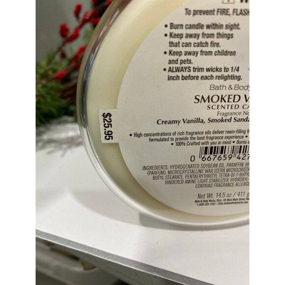 Bath & Body Works Limited Edition “Smoked Vanilla” New 3 Wick Candle - Picture 7 of 7